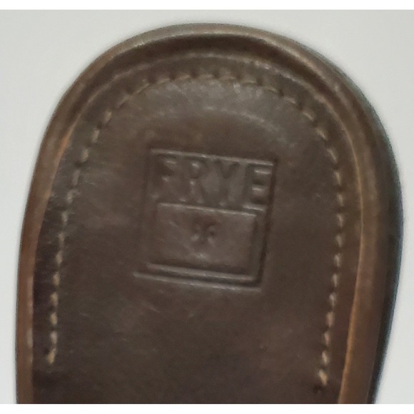 Frye Izzy Artisan Bootie/Mule 10 Brown Leather Chunky Heel Slingback Peep Toe - Picture 10 of 14